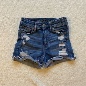 American eagle shortie ripped jean shorts